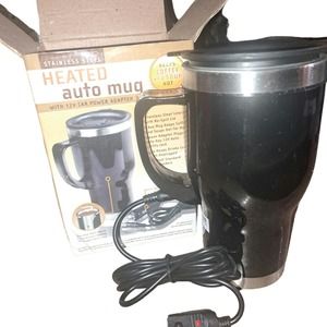 NIB - 12V Heated Auto mug for coffee-soup Stainless Steel Interior 14 OZ